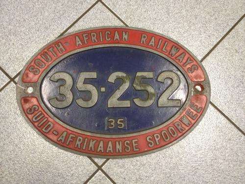 South African Railways - ORIGINAL Diesel Locomotive Aluminium Number Plates