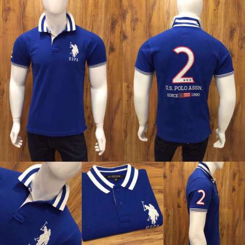 US POLO ASSN PIQUE GOLFER SLIM FIT SIZE LARGE !!!!!!!!!!