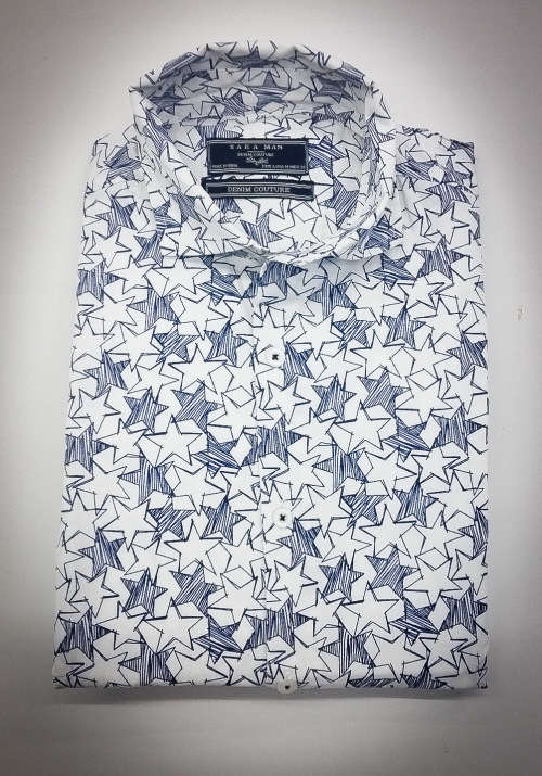 Z A R A  ORIGNAL L/S COTTON SHIRT SLIM FIT SIZE 2XL !!!!!! FACTORY OVER RUNS