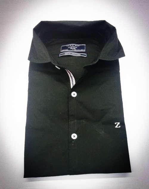 Z A R A  ORIGNAL L/S COTTON SHIRT SLIM FIT SIZE SMALL (38) DK GREEN !!!!!! FACTORY OVER RUNS