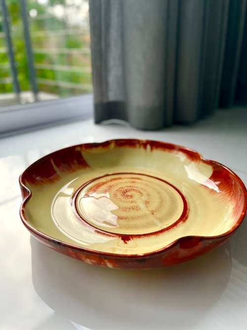 Glazed Brown Large Linnware Bowl
