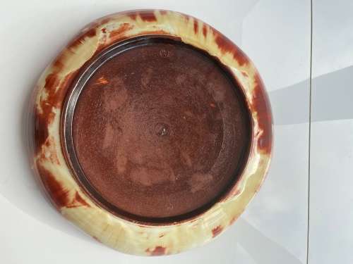 Glazed Brown Large Linnware Bowl