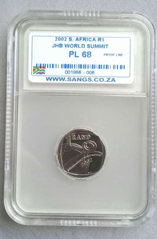 2002 World summit R1 PL68 Hairline die crack through ALS reverse side  MINT ERROR