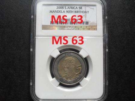 2008 R5 Mandela 90th Birthday!!!!!   MS63     MS63     MS63    MS63     MS63