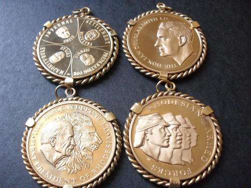 4xRhodesian coins!!  UNRESEARCHED!! R1 START!! 1 BID FOR ALL!!