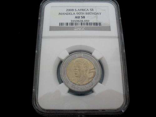 2008 R5 Mandela coin!!!                AU58!!!              Get them while the price is still LOW!!!