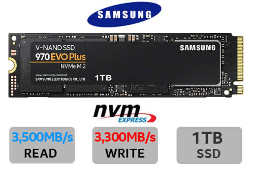 Samsung 970 EVO Plus 1TB M.2 PCI-e Gen 3.0 x 4, NVMe 1.3 Solid State Drive (SSD)