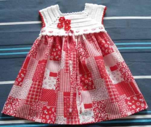 Crochet and fabric Dress
