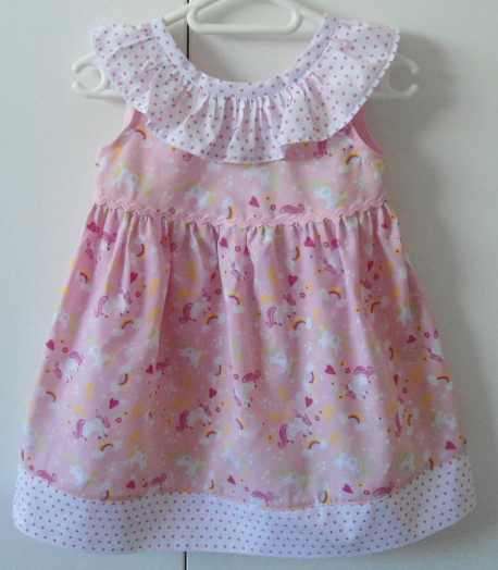 Unicorn fabric baby or toddler dress