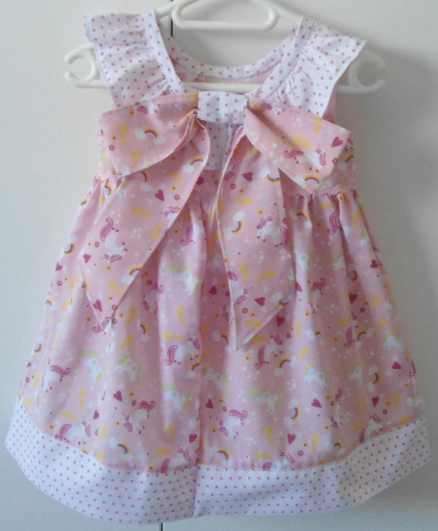 Unicorn fabric baby or toddler dress