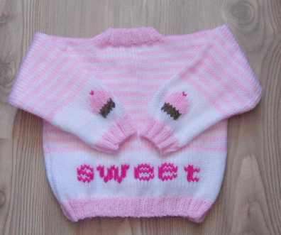 Baby-Toddler 'Cupcake' Cardigan and Hat Set.