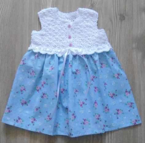 Crochet Top and fabric skirt dress