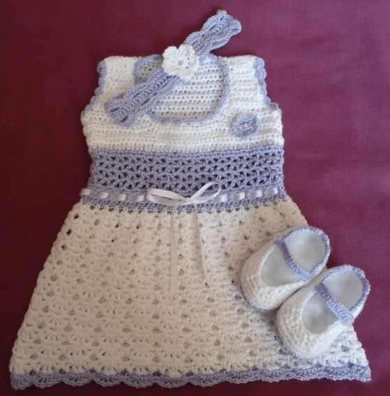Baby dress, shoes and headband set