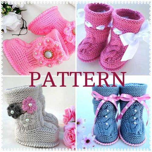 Knitted baby  boots