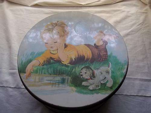 Tin, cake - boy and dog