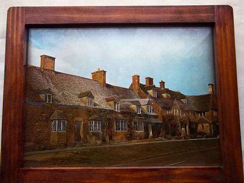 Wall haning, Houses on street, wood frame