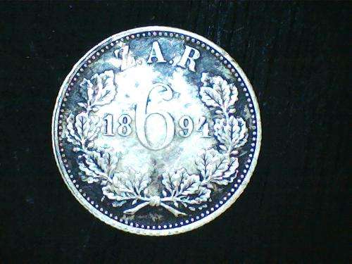 ZAR Kruger 1894 6 pence