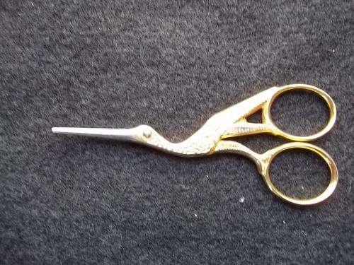 Scissors, bird, gold colour