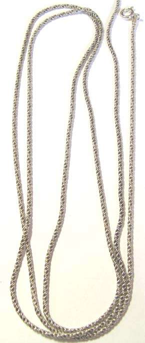 Sterling Silver -'' popcorn '' Neckchain , 90 cm long