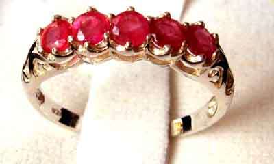 Genuine Sterling Silver and Rubies Ring.