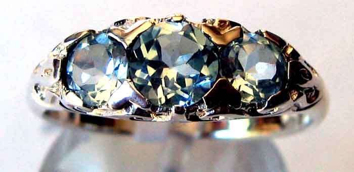 Lovely  Sterling Silver  & Sky Blue Topaz Ring