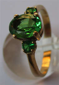 Genuine Quality Tsavorite in 9ct. Gold  Ring