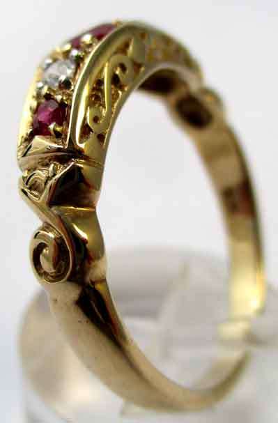 Natural Rubies and Diamonds Ring
