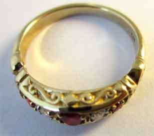 Natural Rubies and Diamonds Ring