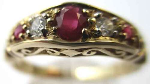 Natural Rubies and Diamonds Ring