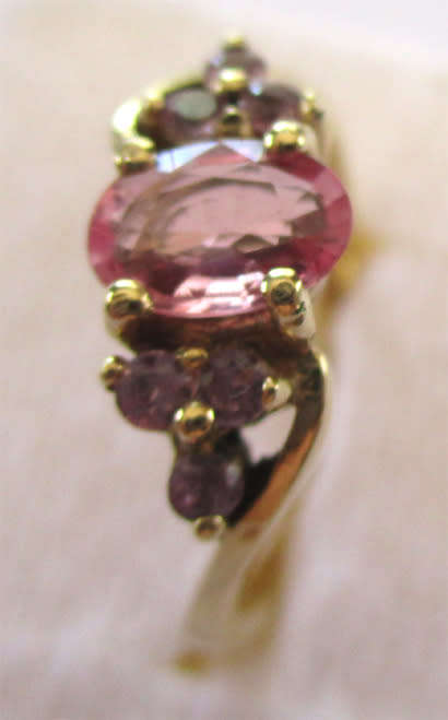 Pink Sapphires in 18 ct Gold Ring