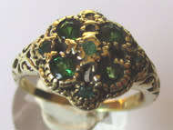 Solid 14ct Yellow God and Genuine Tsavorite Ring