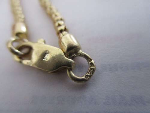 9ct. Solid  Yellow  Gold Necklace with Blue Sapphire and Diamonds