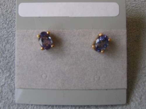 18ct.Yellow Glod and Genuine Tanzanite Earrings