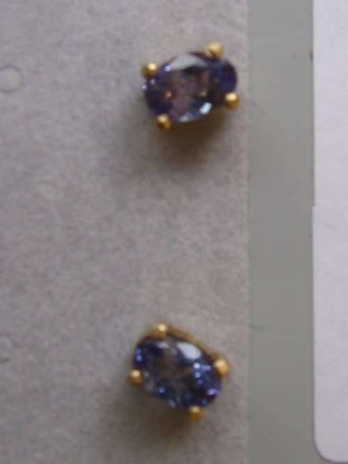 18ct.Yellow Glod and Genuine Tanzanite Earrings