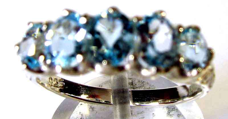 Lovely Sterling Silver and Genuine Blue Topaz Ring