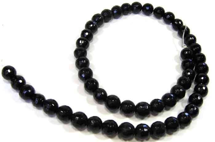 One String  of 12 .00 mm Round Faceted beads Black Onyx.