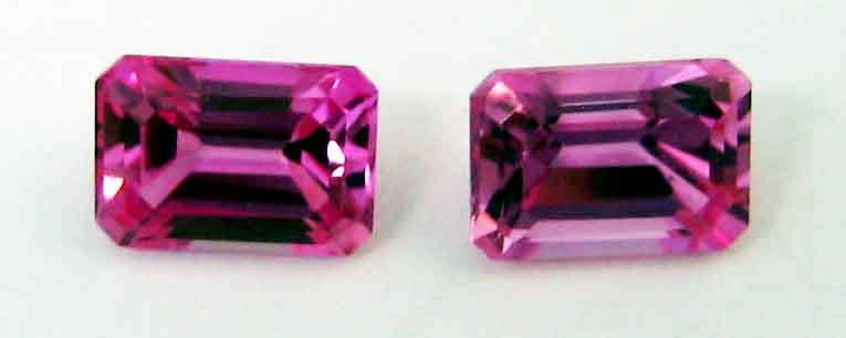 1 Lot, 2 pieces of 6.20 x 4.20 mm emerald cut Rose Quartz, T. W. 1.80 ct.