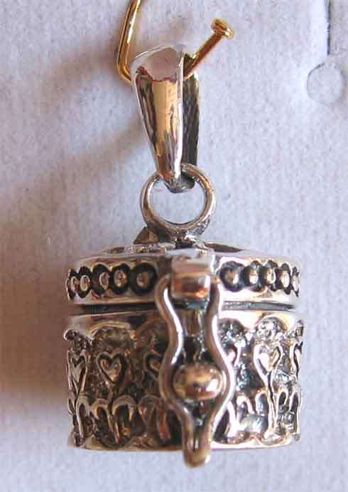 Sterling Silver 925 - Heart shape Box -Pendant