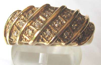 Solid 9K Gold and Diamond Ring.