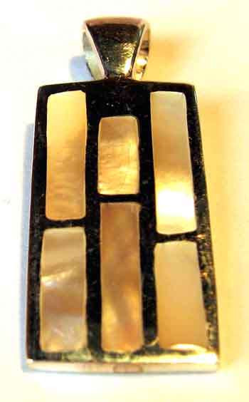 Stilish Sterling Silver and Shell Pendant.