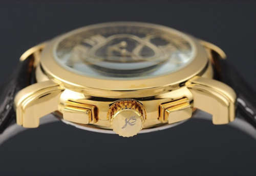 **Genuine!!**Kronen&Söhne Golden 6 Hands Luxury Leather Automatic Mechanical Men's Sport Wrist Watch