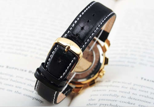 **Genuine!!**Kronen&Söhne Golden 6 Hands Luxury Leather Automatic Mechanical Men's Sport Wrist Watch