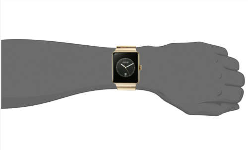 August Steiner Men's Yellow Gold Quartz Watch with Black Dial and Yellow Gold Expansion Bracelet