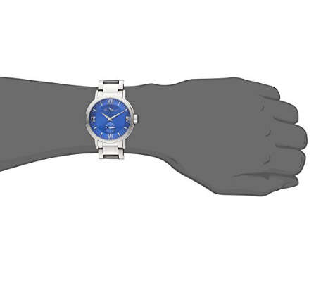 **RRP R6999.99**LUCIEN PICCARD® SWISS LEGEND BLUE DIAL SILVER TONE WATCH W/ BOX & MANUAL