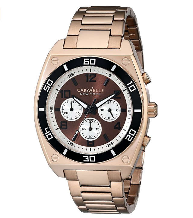 MUST HAVE !! CARAVELLE NEW YORK® MEN'S ANALOG DISPLAY JAPANESE QUARTZ ROSE GOLD WATCH W/BOX