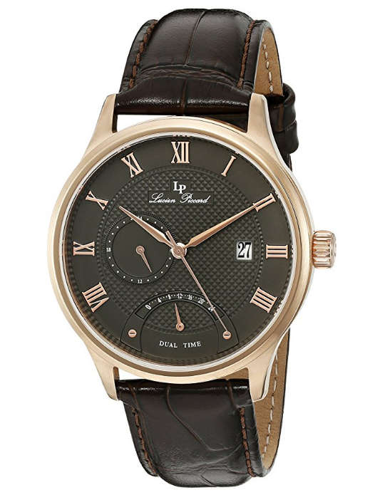 **Genuine**Lucien Piccard Swiss Legend Men's  Volos Analog Display Japanese Quartz Brown Watch