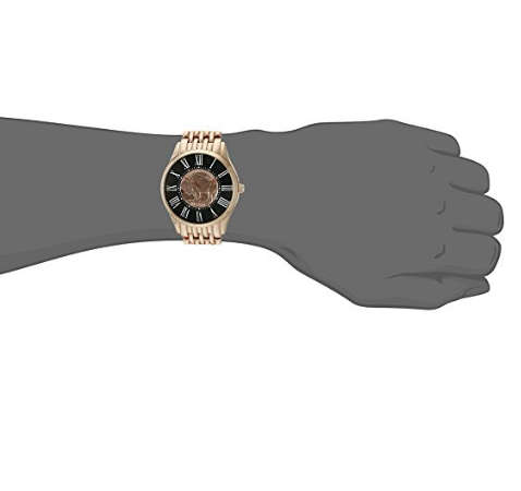 **Genuine**August Steiner Men's  Rose Gold Quartz Watch with Buffalo Nickel Watch w/ box and manual