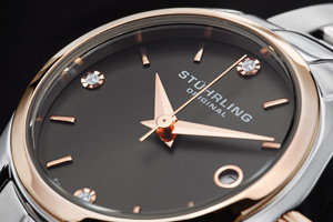 GENUINE!!! STUHRLING WOMEN'S ASCOT SWAROVSKI ACCENTED WATCH W/ BOX & MANUAL