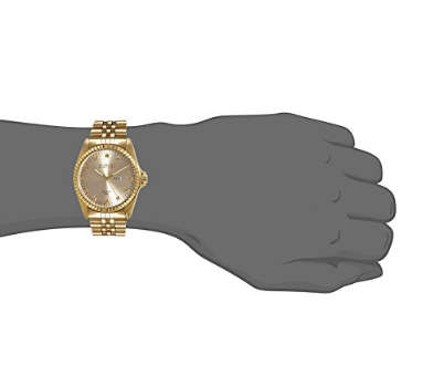 AUGUST STEINER®  MEN'S  STAINLESS STEEL BRACELET WATCH ACCENTED W/ 12 GENUINE DIAMOND HOUR MARKERS