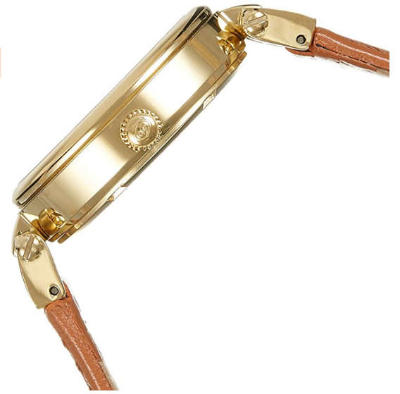 LATE ENTRY - R6999.99 I- STUHRLING ORIGINAL® SYMPHONY GOLD-TONE WATCH W/ BROWN GENUINE LEATHER BAND